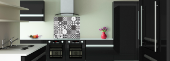 Déco Carreaux N&B Fond de Hotte